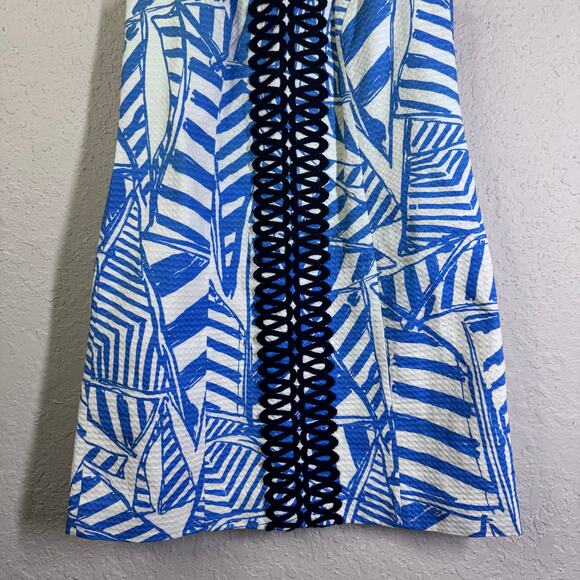 LILLY PULITZER Dress‎ 2 Annabelle Bay Blue Yacht Sea Racerback Seersucker NWT - Picture 6 of 15